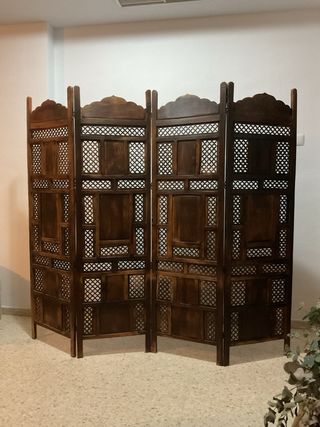 Biombo Marroquí 4 Paneles Madera