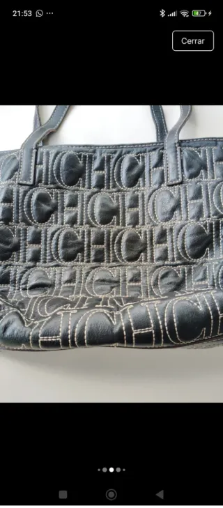 Bolso Carolina Herrera Mujer Negro y Beige