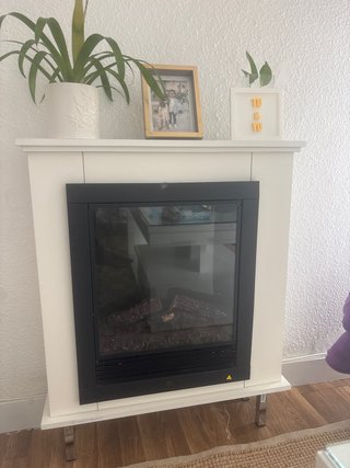 Chimenea Eléctrica Negra y Blanca