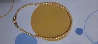 Collar Perlas Majorica y Broches Dorados