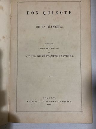 Don Quijote de la Mancha.Edición Inglés 1844.envio
