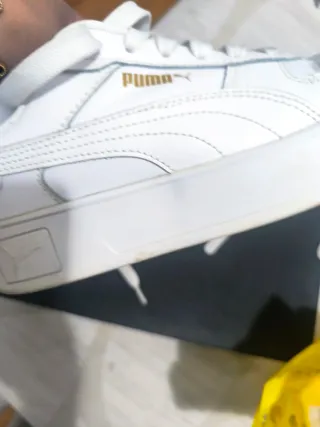 Zapatillas Puma Mujer Talla 37 Blancas Doradas
