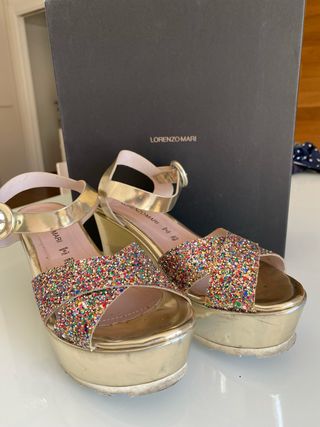 Sandali Lorenzo Mari donna oro glitter
