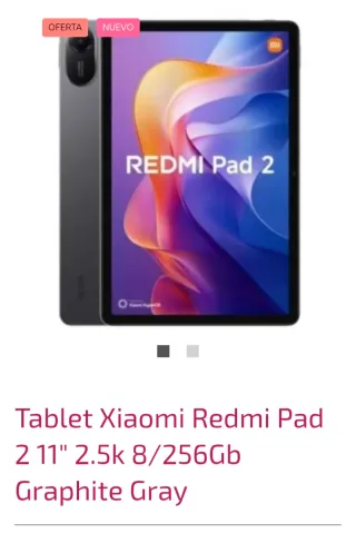 Tablet Xiaomi Redmi Pad 2 8/256GB Gris