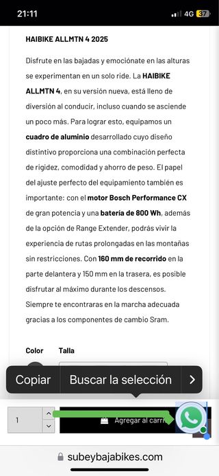 Haibike Allmtn 4 Motor Boch  Modelo 2026