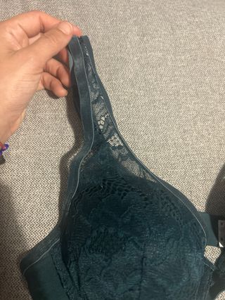Conjunto lencería verde encaje y terciopelo