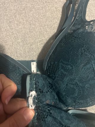 Conjunto lencería verde encaje y terciopelo