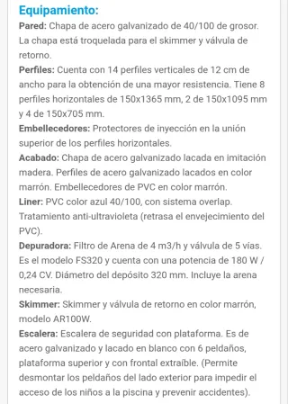 Piscina Gre Pacific 610x375x120 cm