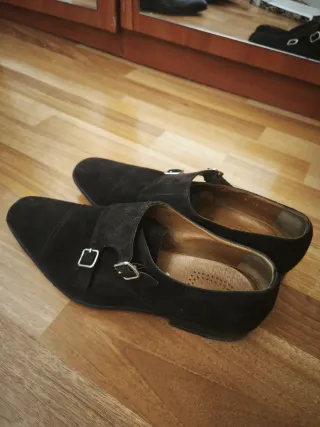 Zapatos de vestir ante hebilla