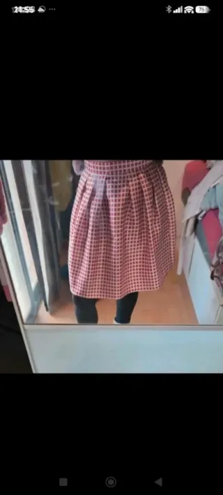Falda de vuelo con estampado de cuadros