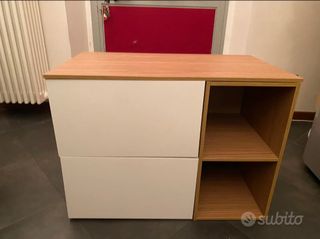 Mobile bagno sospeso legno e bianco