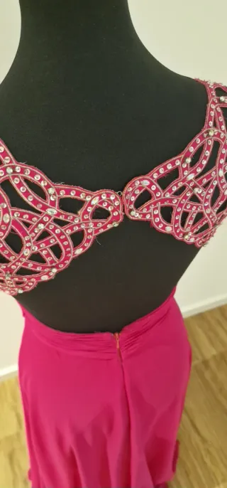 Vestido comprido fúcsia