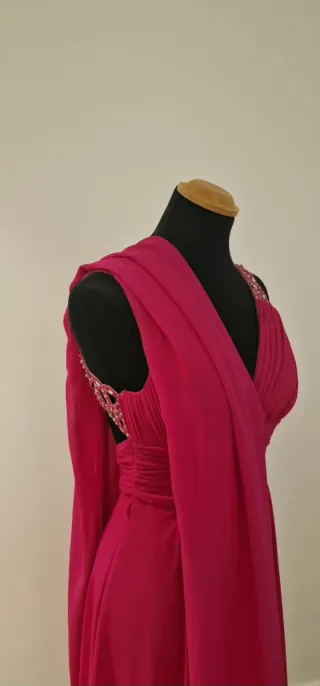 Vestido comprido fúcsia