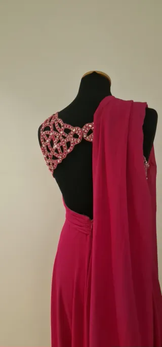 Vestido comprido fúcsia