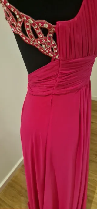 Vestido comprido fúcsia