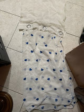 Tenda con cuori blu e bianchi Tenda da interno