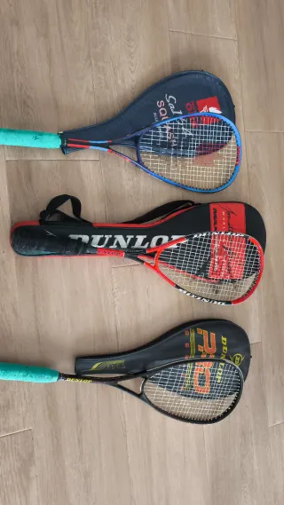 Lote 3 Raquetas Squash Dunlop y Wilson
