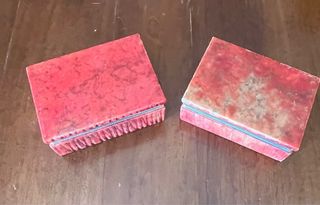 Coppia Contenitori Alabastro Rosso