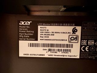 Monitor Acer 27” KA272bi FullHD Gaming y PC