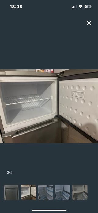 Nevera Beko plateada con garantía