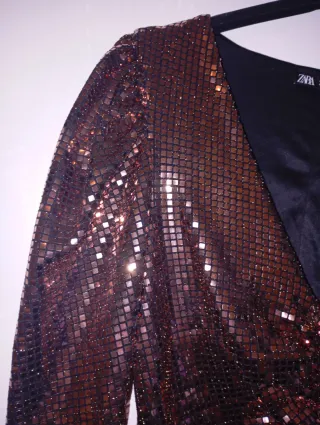 Vestido lentejuelas fiesta Zara