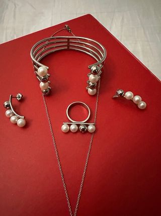Conjunto Joyas Morellato Plata y Perlas