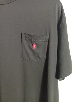 T-shirt Ralph Lauren nera con taschino