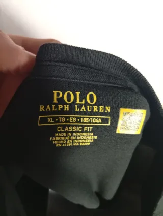 T-shirt Ralph Lauren nera con taschino