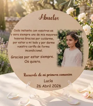 Círculo recuerdo comunión personalizado