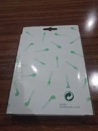 Conjunto Talheres Criança Amarelo Flores Azuis