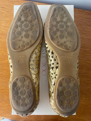 Bailarinas Jimmy Choo Doradas Piel