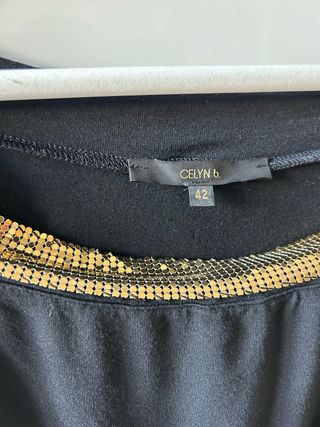 Celyn b. Top nero con dettagli oro tg. 42