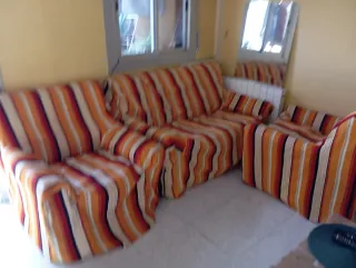Conjunto Sofá y 2 Sillones Vintage Rayas