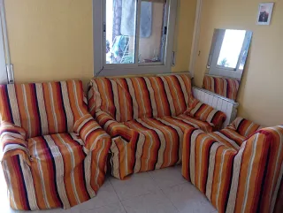Conjunto Sofá y 2 Sillones Vintage Rayas