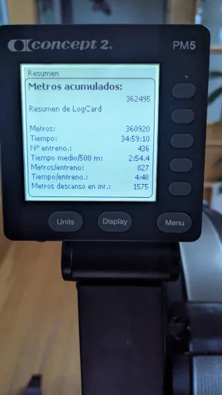 Máquina de remo Concept2 modelo D monitor PM5