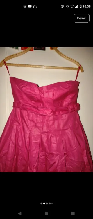 Vestido fiesta globo corto tela