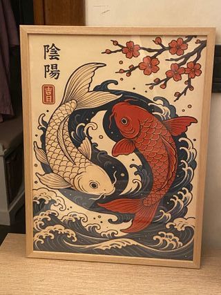 Stampa con cornice Pesci Koi Yin Yang