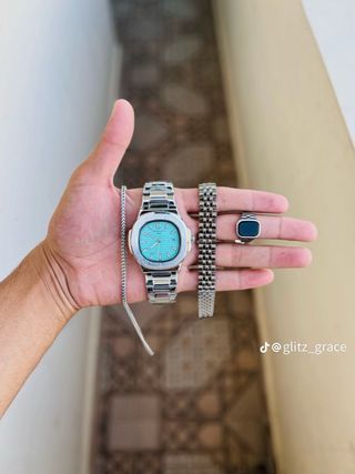 Set de Joyería: Reloj, Pulsera, Cadena y Anillo