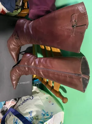Botas de cuero altas tacón Lea Foscati