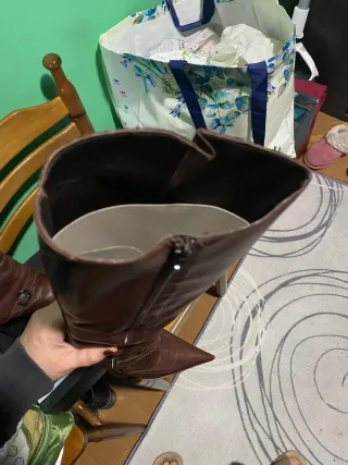 Botas de cuero altas tacón Lea Foscati