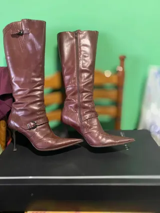 Botas de cuero altas tacón Lea Foscati