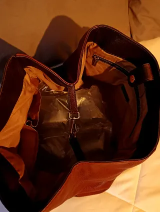 Bolso Piel Gloria Ortiz Marrón y burdeos