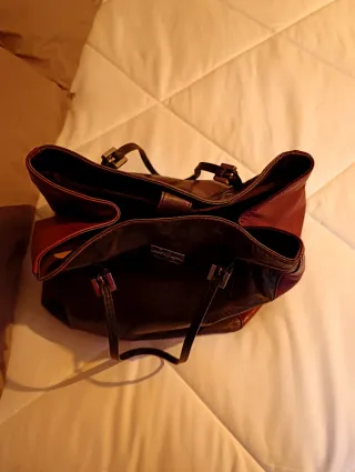 Bolso Piel Gloria Ortiz Marrón y burdeos