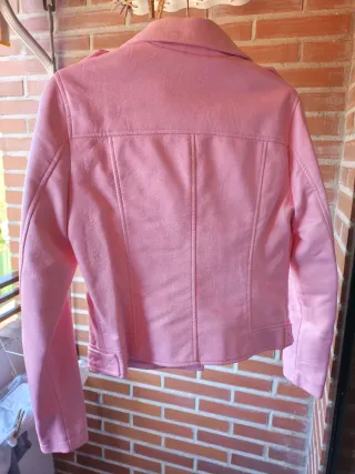Cazadora polipiel Mango rosa Talla L