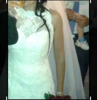 Vestido de Novia Encaje y Lentejuelas corte sirena