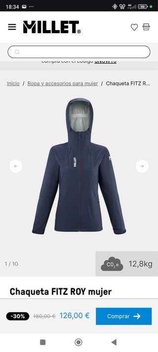 Giubbotto Millet Fitz Roy 2,5L Nero