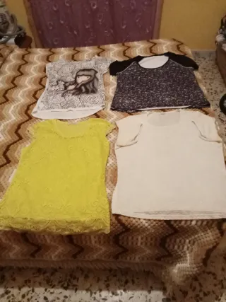 Lote 4 Camisetas Verano Mujer Talla Única