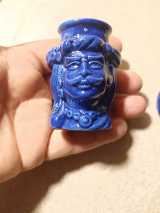 Teste di moro ceramica blu 7cm