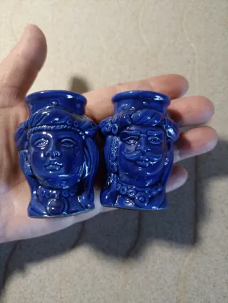 Teste di moro ceramica blu 7cm