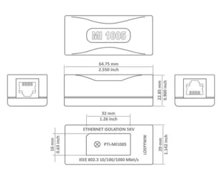 Isolatore di rete Ethernet MI-1005